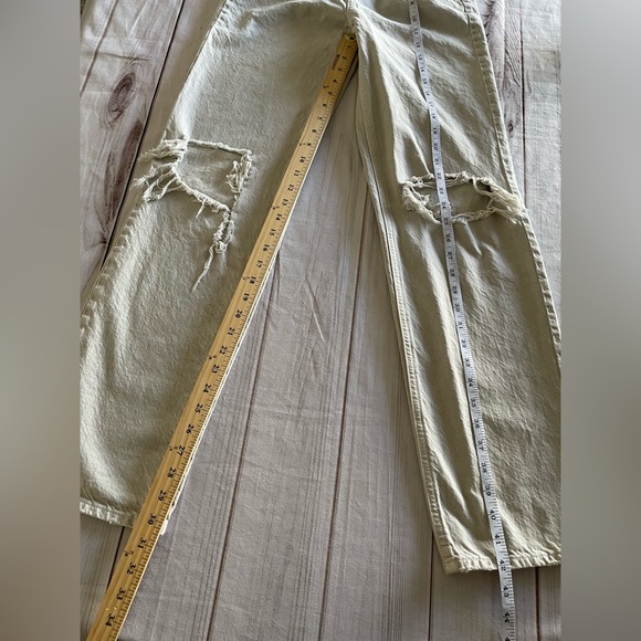 Pacsun 90s Boyfriend Jeans Women’s Size 24 Light Cream High Waist Grunge Ripped - Picture 14 of 16